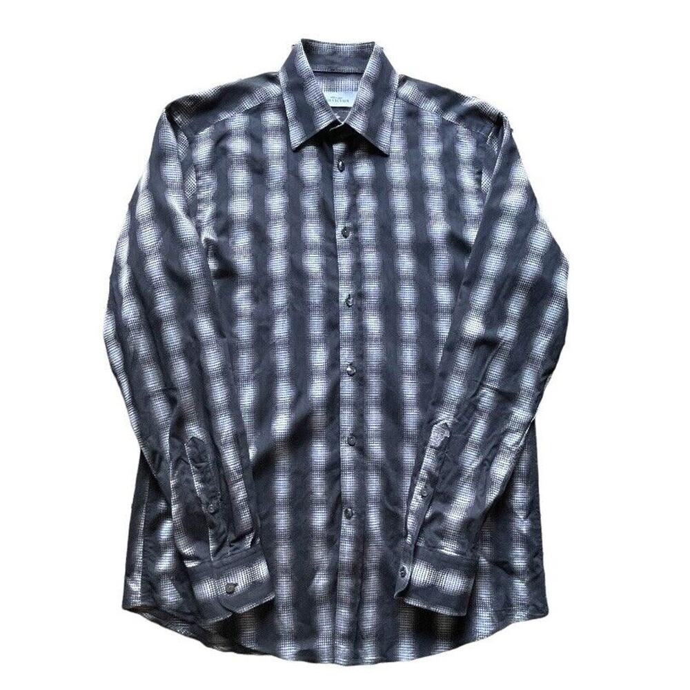 Versace Button Up Shirt Mens Large 16/41 Black Medusa Collection City